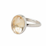 Citrine Statement Sterling Silver Ring on a White Background