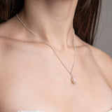 Blush Elegance: Pink Opal Birthday Necklace