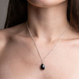 Modern Glam: Black Spinel Sterling Silver Necklace