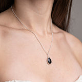 Modern Glam: Black Spinel Sterling Silver Necklace