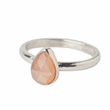 Birthday Bliss: Peach Moonstone Sterling Silver Ring