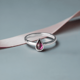 January Birthstone Rhodolite Garnet Ring | Birthday Elegance