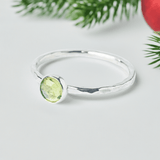 Christmas Gift: Peridot Stacking Ring | Handcrafted Sterling Silver