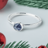 Christmas Gift: Iolite Stacking Ring | Handmade Sterling Silver