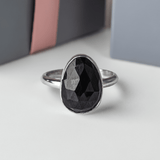 Black Spinel Birthstone Ring | Handmade Sterling Silver Gift