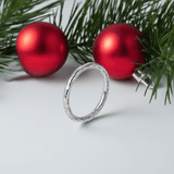 Christmas Gift: Hammered Sterling Silver Ring | Handcrafted Minimalism