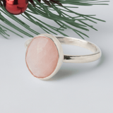 Christmas Gift: Pink Opal Statement Ring | Handcrafted Sterling Silver