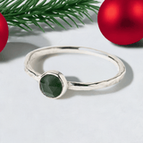 Christmas Gift: Jade Stacking Ring | Handcrafted Sterling Silver