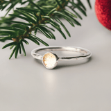 Christmas Gift: Citrine Stacking Ring | Handcrafted Sterling Silver Joy