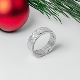 Christmas Gift: Hammered Sterling Silver Ring | Handcrafted Elegance in 6mm