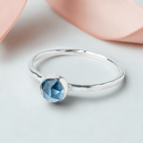 London Blue Topaz Birthstone Ring | Unique December Birthday Gift