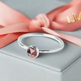 Anniversary Gift: Garnet Stacking Ring | Symbol of Passion & Love