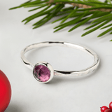 Christmas Gift: Rhodolite Garnet Stacking Ring | Handmade & Unique