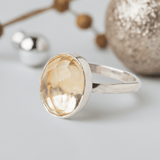 Christmas Gift: Citrine Statement Ring | Handcrafted Sterling Silver Joy