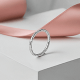 Anniversary Gift: Hammered Sterling Silver Ring | Symbol of Timeless Love