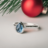 Christmas Gift: London Blue Topaz Ring | Handcrafted Sterling Silver