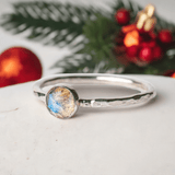 Christmas Gift: Labradorite Stacking Ring | Handcrafted Sterling Silver