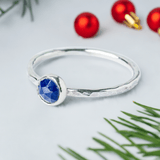 Christmas Gift: Lapis Stacking Ring | Handcrafted Sterling Silver