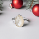 Christmas Gift: Moonstone Statement Ring | Handmade Sterling Silver