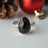 Anniversary Gift: Black Spinel Statement Ring | Symbol of Strength & Love