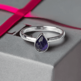 Amethyst Birthstone Ring | Pear-Cut Sterling Silver February Gift