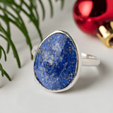 Christmas Gift: Lapis Lazuli Statement Ring | Handcrafted Sterling Silver