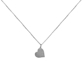 Heart Sterling Silver Necklae on White Background 