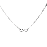 Infinity Sterling Silver Necklace on White Background 