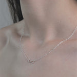 Sterling Silver Infinity Shaped Pendent Necklace worn on model