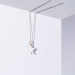 Star Pendent Sterling Silver Necklace on White Box 